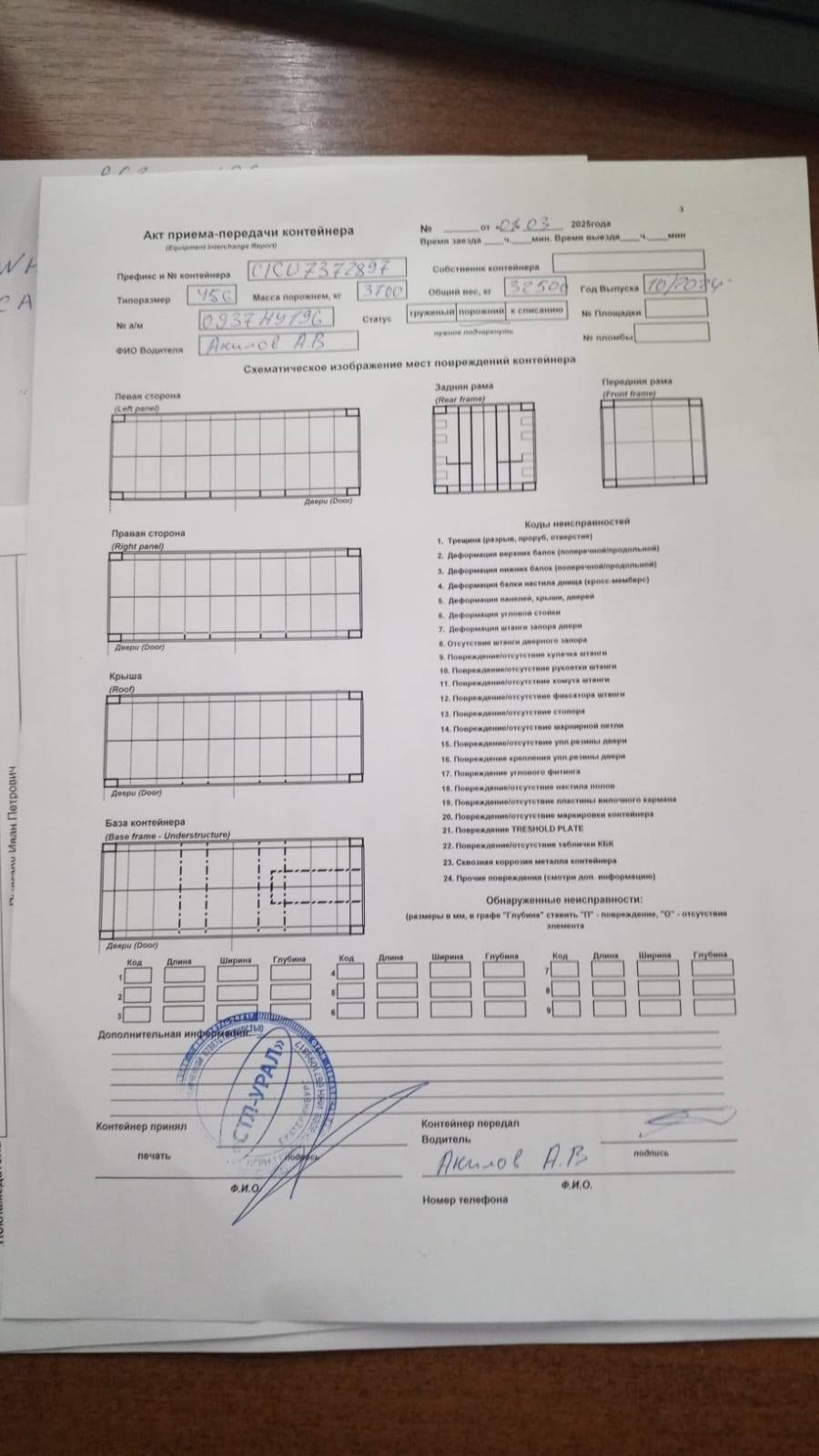 Морской контейнер CICU7372897